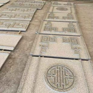 石嘴山 白麻花岗岩外墙立面雕刻板