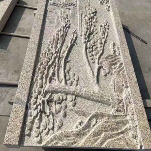 石嘴山 黄金麻雕刻板浮雕迎客松