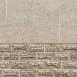 石嘴山 黄金麻自然面蘑菇石配荔枝面干挂