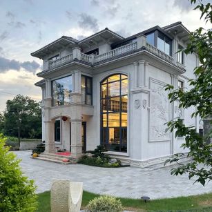 石嘴山 白麻花岗岩私人别墅干挂石材豪华定制