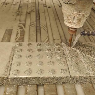 石嘴山 芝麻白花岗岩石材盲人石、盲道石、盲点石