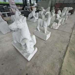 石嘴山 芝麻白花岗岩造型立体雕刻——十二生肖