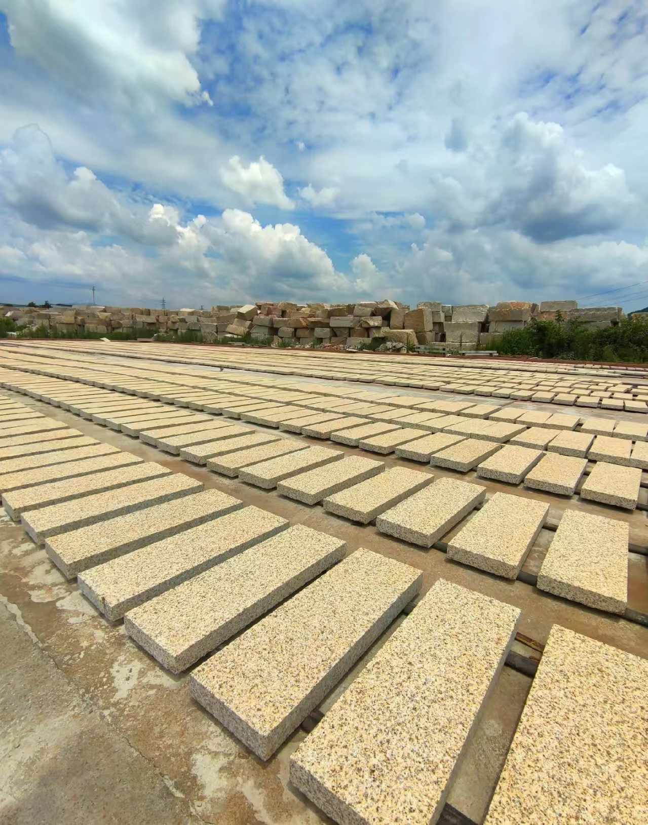 石嘴山 黄金麻荔枝面花岗岩石材地铺石防护中