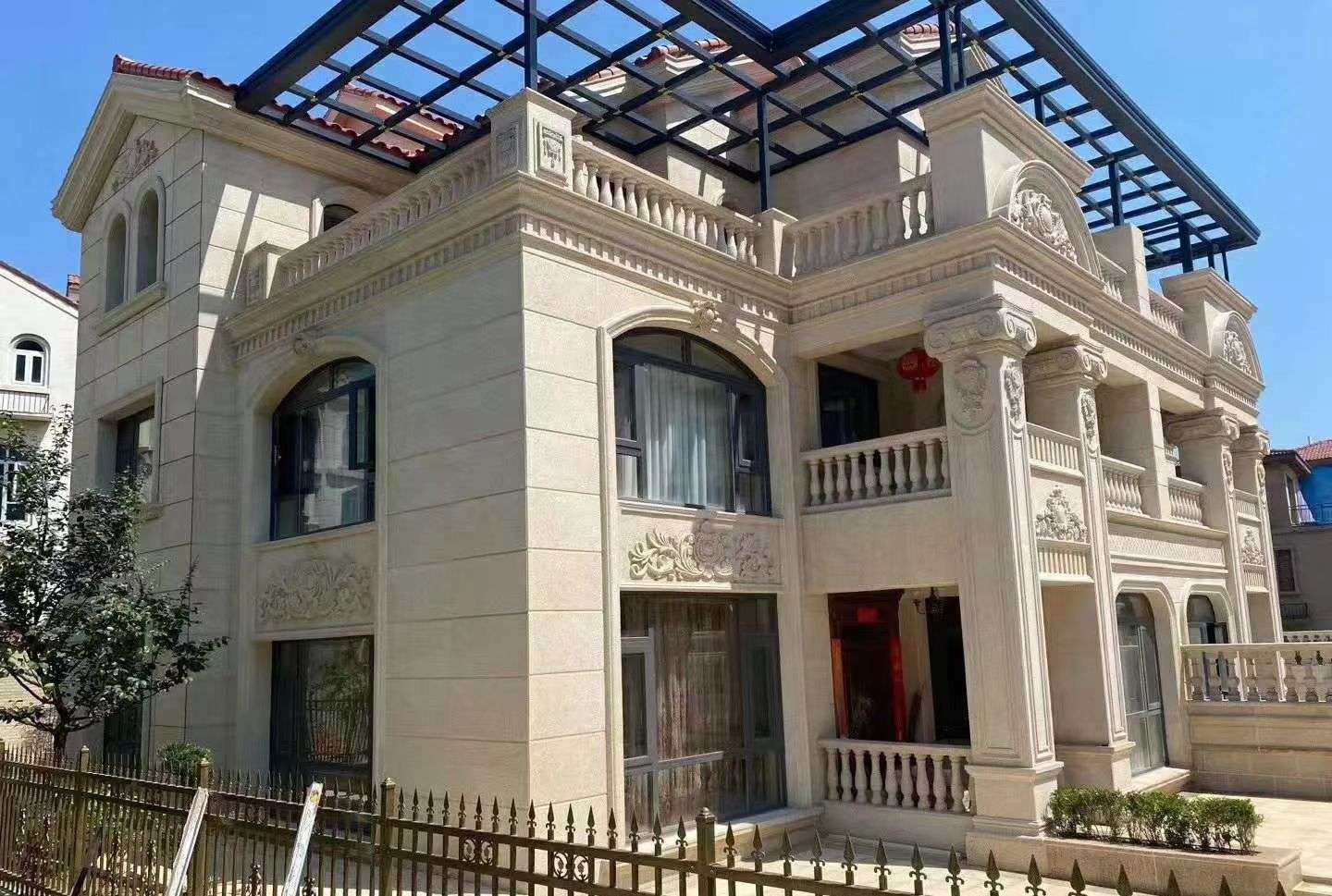 石嘴山 黄金麻花岗岩荔枝面别墅外墙干挂