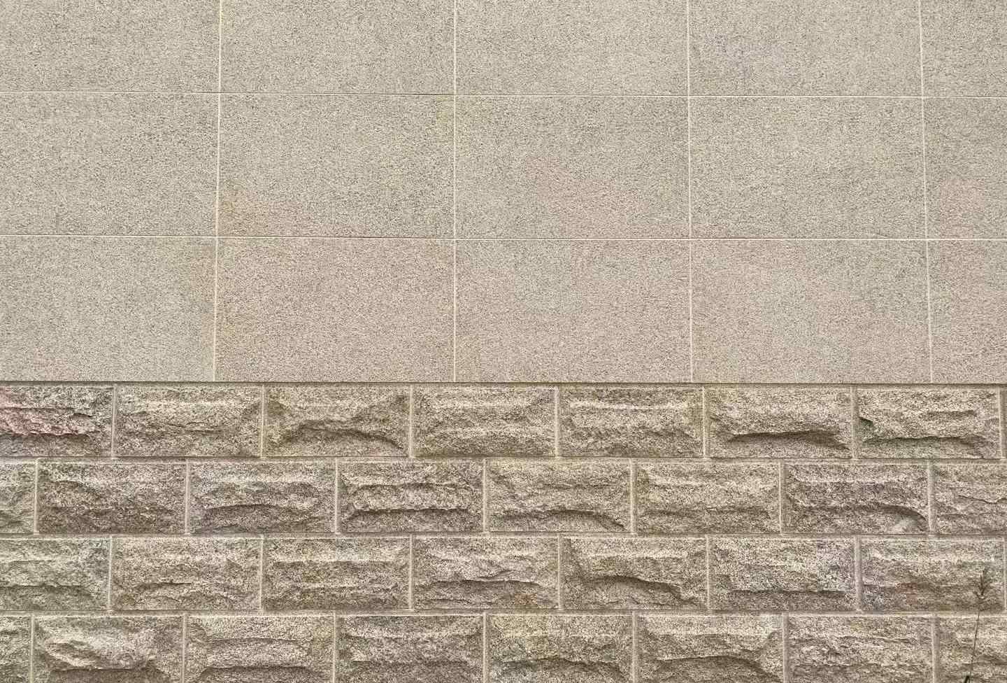 石嘴山 黄金麻自然面蘑菇石配荔枝面干挂