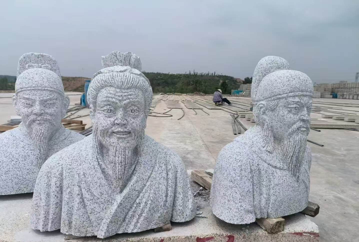 石嘴山 白麻花岗岩石材人物立体雕刻