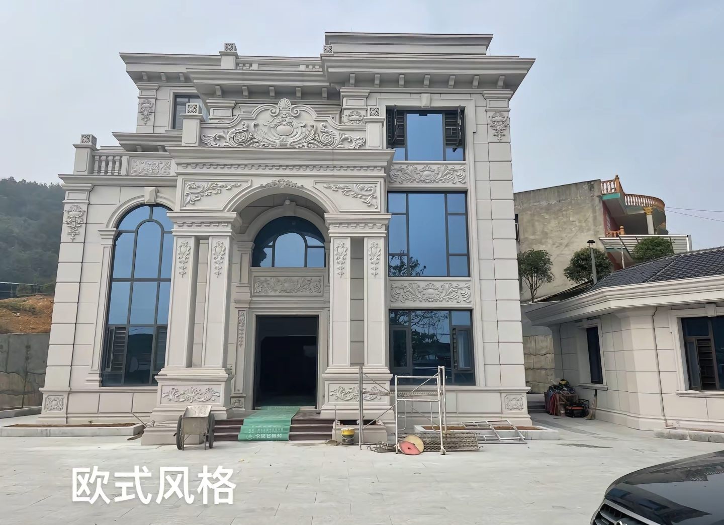 石嘴山 白麻花岗岩别墅外墙干挂